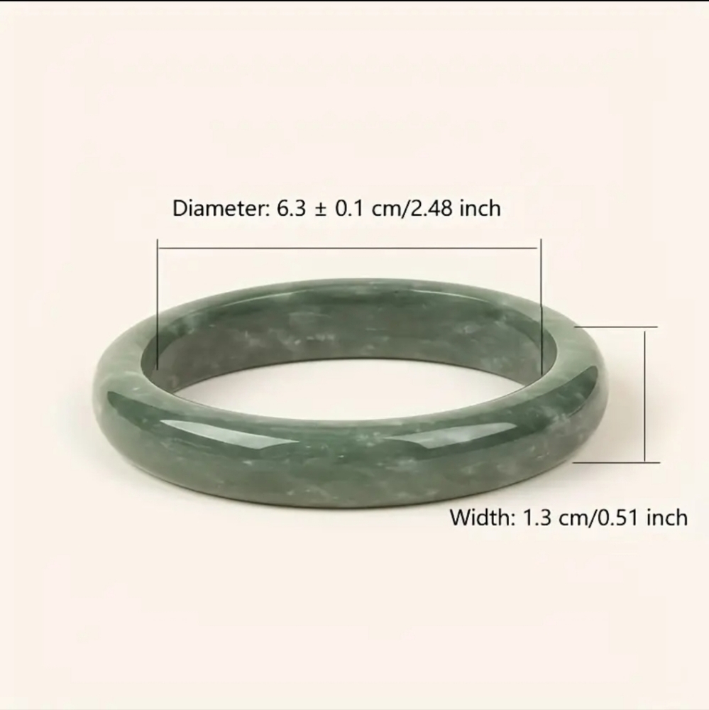 Natural Jade Dark Green Bangle Bracelet For Men / Woman. - Picture 4 of 5